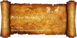 Mitiu Abigél névjegykártya